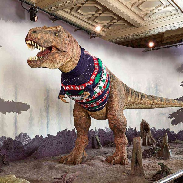 Zoo Atlanta takes on Christmas with giant snow-covered T. Rex